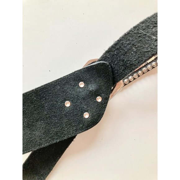 LEATHEROCK USA Leopard Ponyhair Studded Crystal Rhinestone Hip Belt, Size L36 - Picture 9 of 12